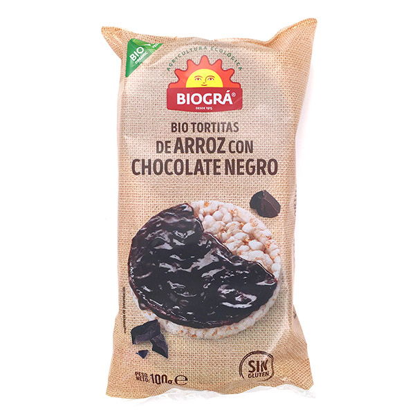 Tortitas de ARROZ con CHOCOLATE NEGRO bio (100 gr.)